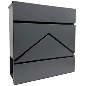 Moderner Briefkasten aus Metall mit integriertem Zeitungsfach zur Wandmontage