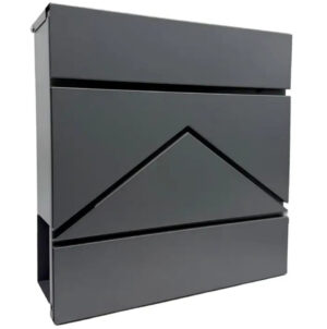 Moderner Briefkasten aus Metall mit integriertem Zeitungsfach zur Wandmontage