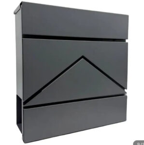 Moderner Briefkasten aus Metall mit integriertem Zeitungsfach zur Wandmontage